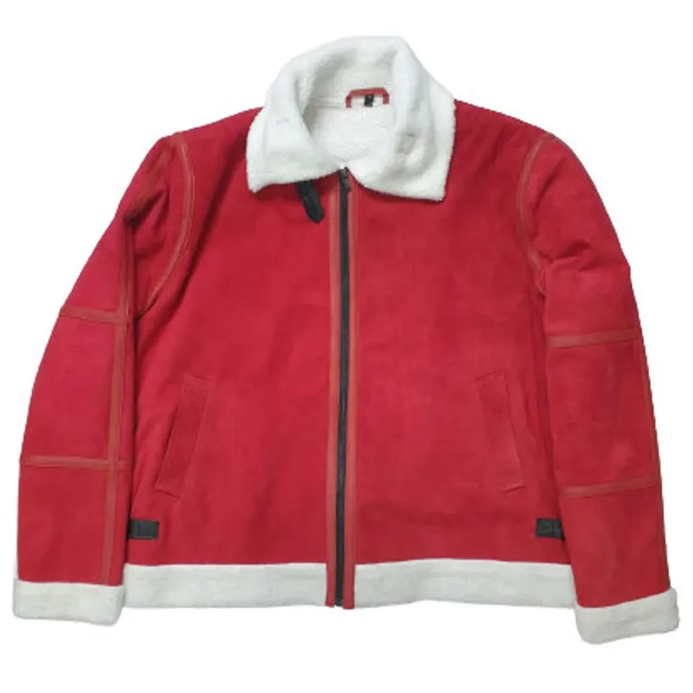 Ryan Reynolds Spirited Red Shearling Outer