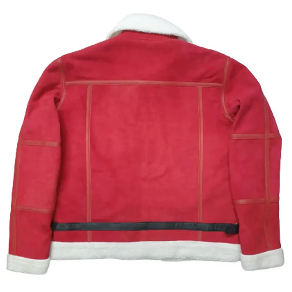 Ryan Reynolds Spirited Red Shearling Outer