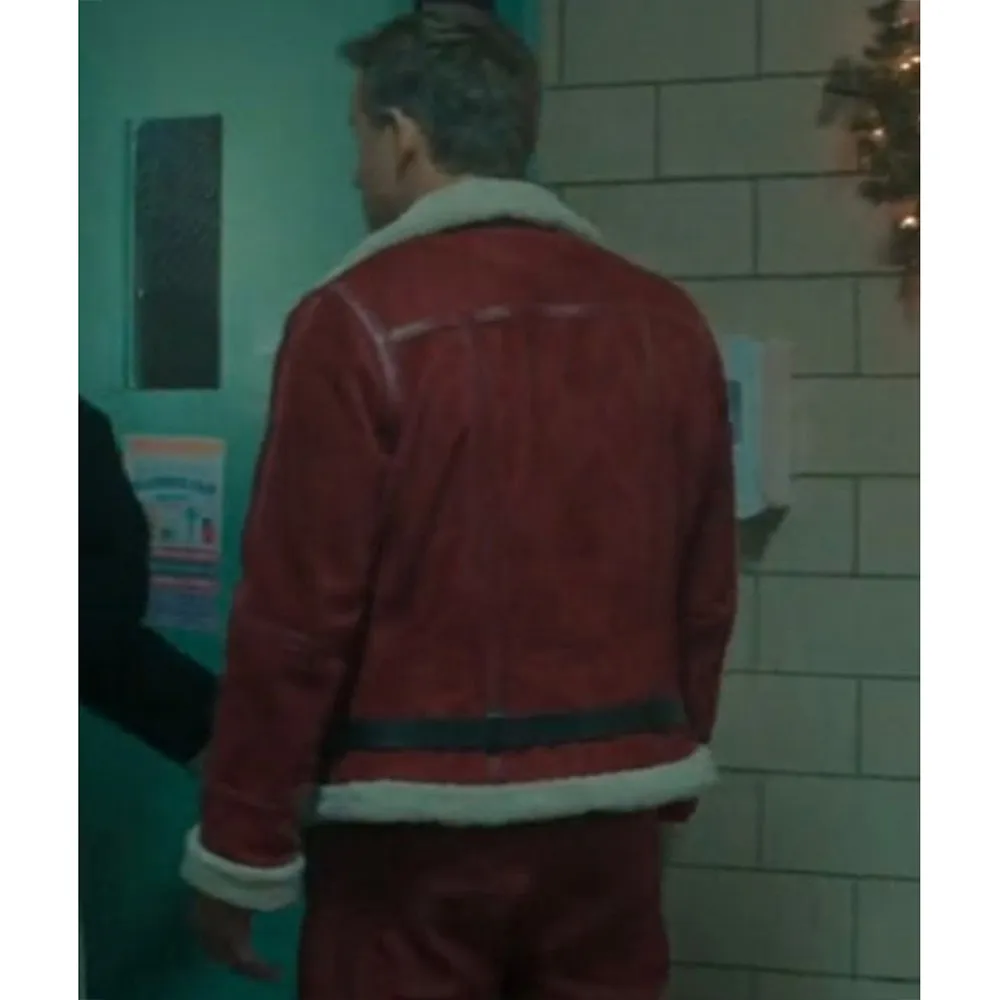 Ryan Reynolds Spirited Red Shearling Outer