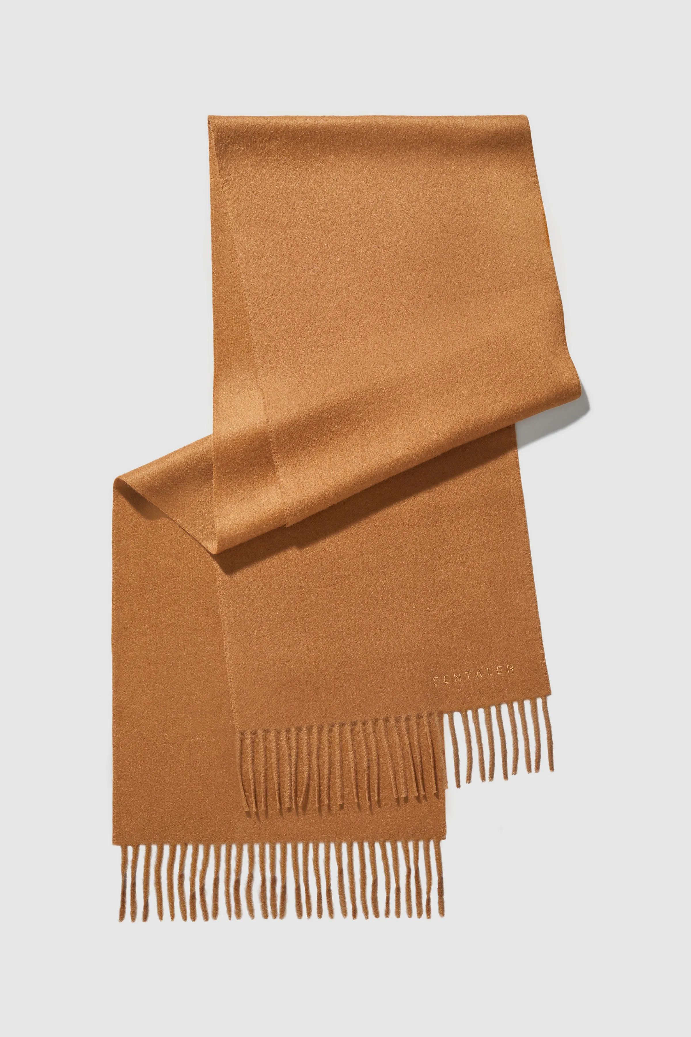 SENTALER DARK CAMEL BABY ALPACA CLASSIC SCARF