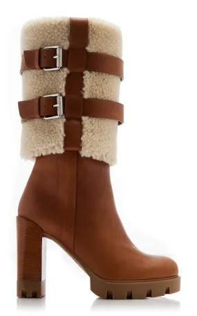 Brodeback 100mm Shearling Ankle Boots by Christian Louboutin