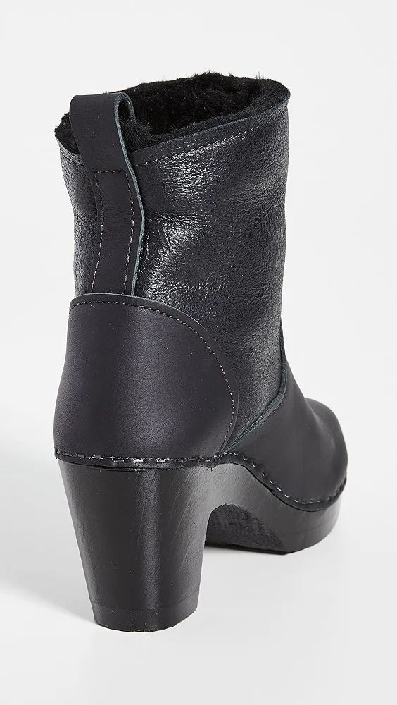 Pull On Shearling High Heel Boots