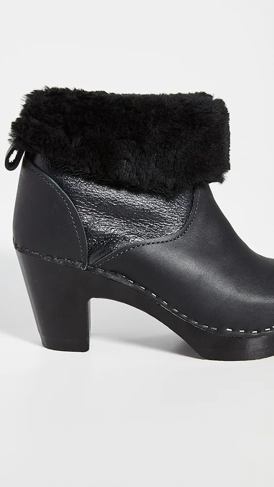 Pull On Shearling High Heel Boots