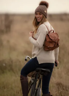 Small Tan Leather Rucksack by Berber