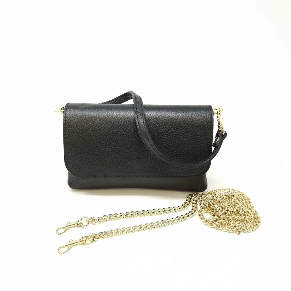 Small Pewter Leather Crossbody