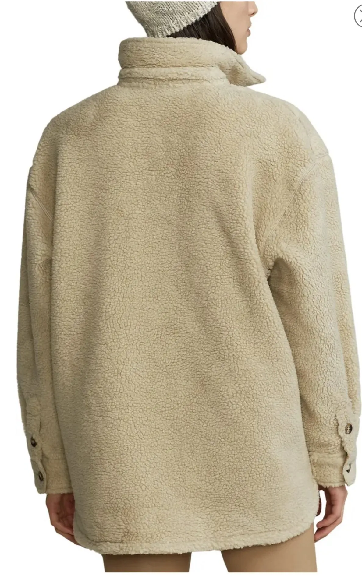 Oversize Faux Shearling Shirt in Spring Beige by Polo Ralph Lauren