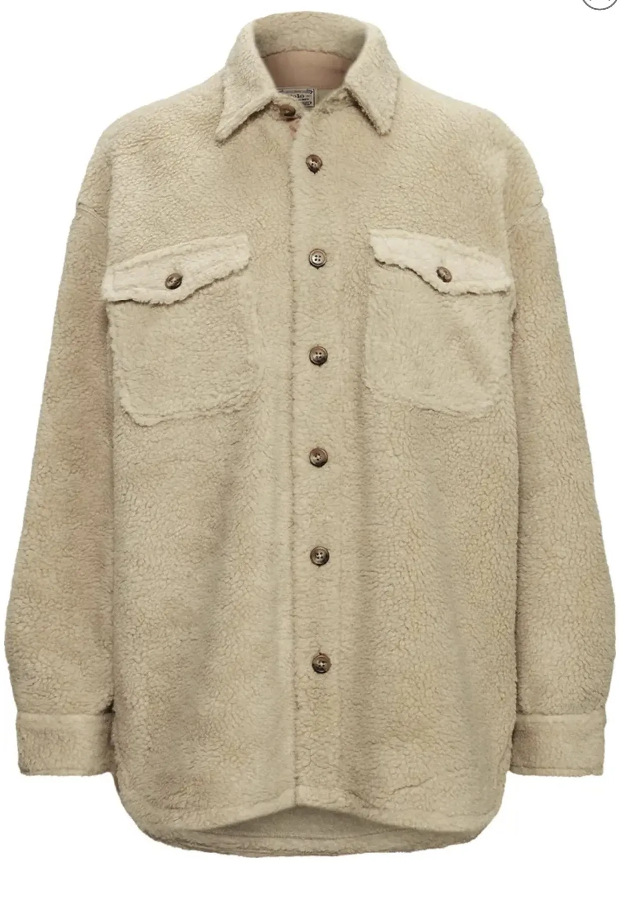 Oversize Faux Shearling Shirt in Spring Beige by Polo Ralph Lauren