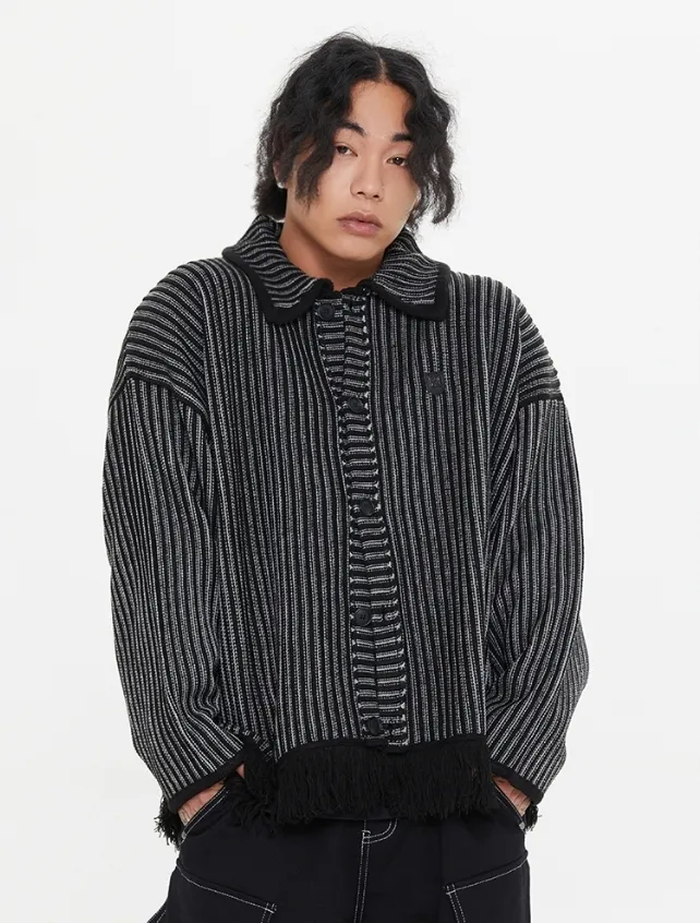 Stripes Unisex Street Style Logo Cardigans