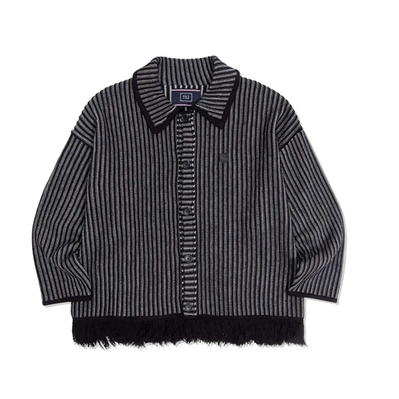 Stripes Unisex Street Style Logo Cardigans