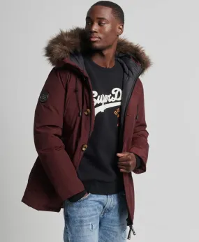 Superdry Albarn Clay Burgundy Hooded Rookie Down Jacket