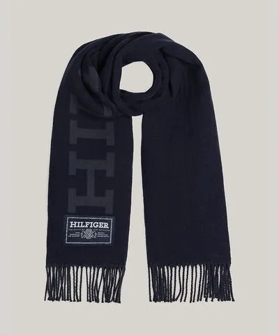 Tommy Hilfiger Men's Wool Monotype Scarf