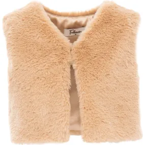 Tulleen Beige Faux Fur Vest