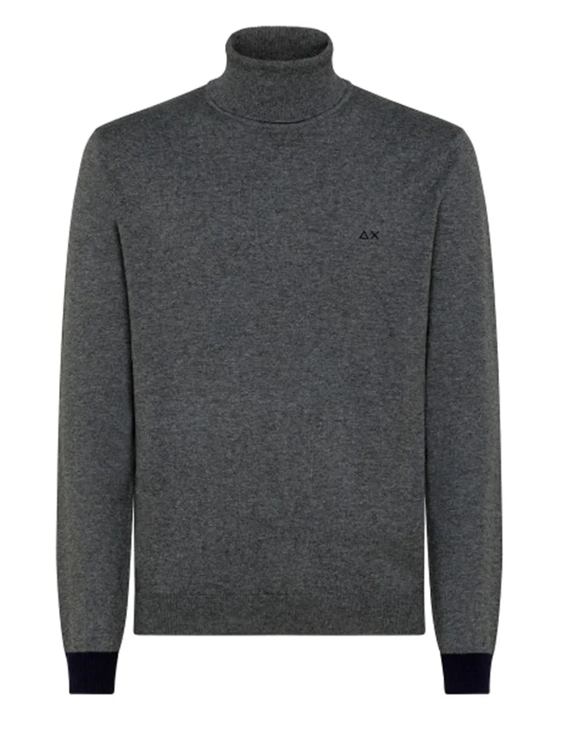 Maglione Sun68 Men's Grey Turtle Neck Elbow Patch Sweater