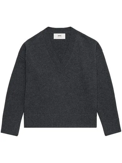 AMI PARIS  |Wool V-Neck Long Sleeves