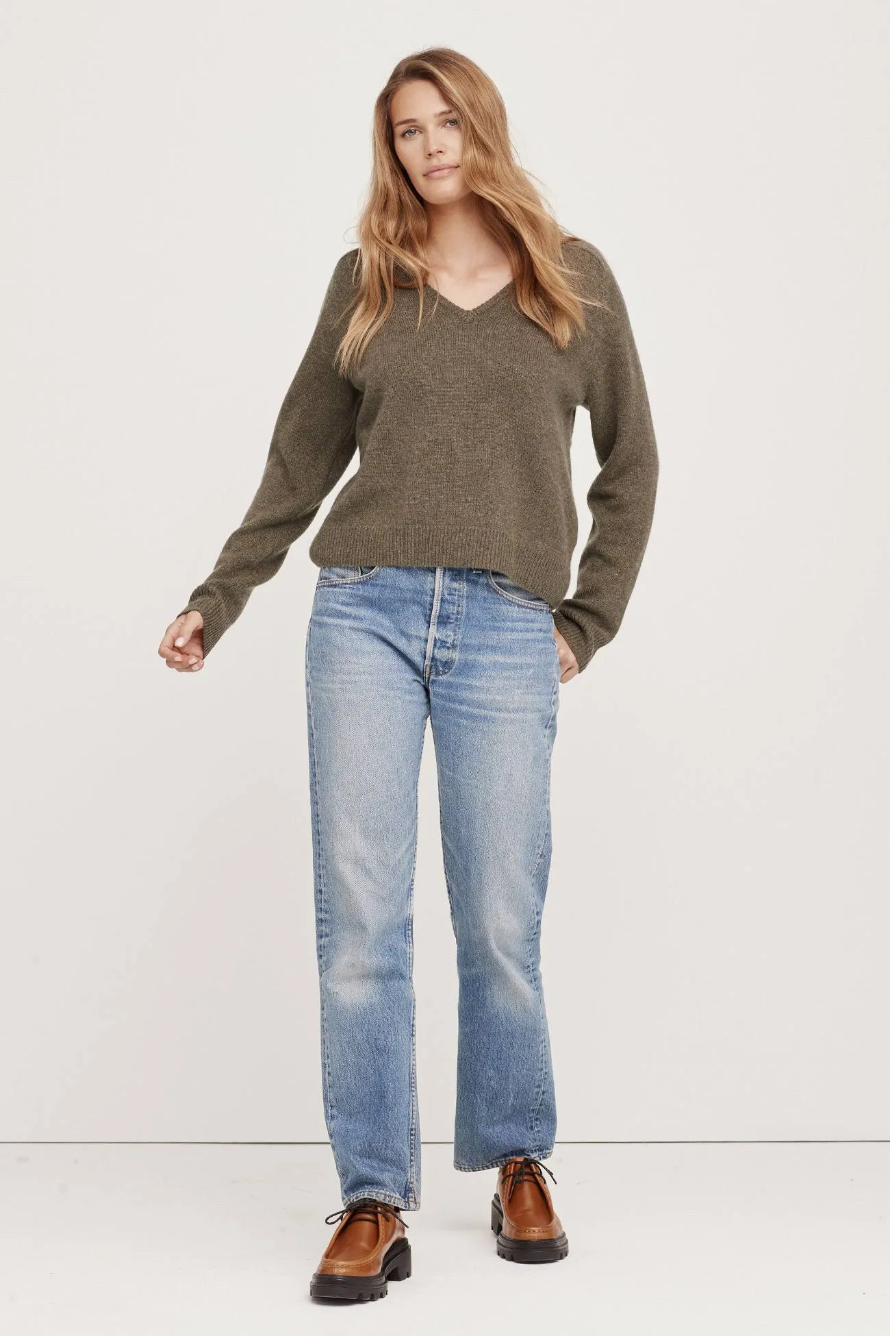 V-Neck Cashmere Sweater,