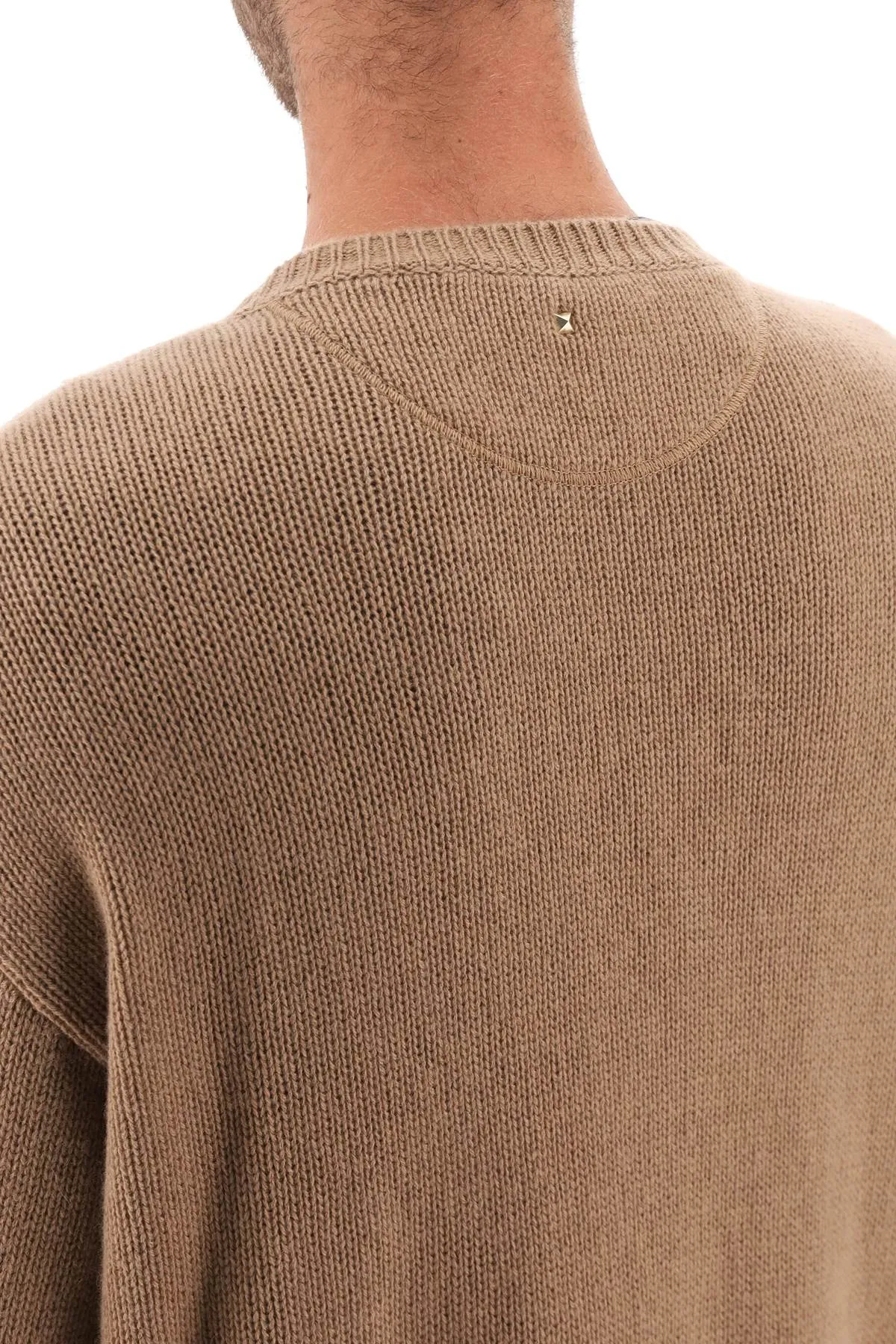 Valentino Garavani Cashmere Stud Sweater in Caramel