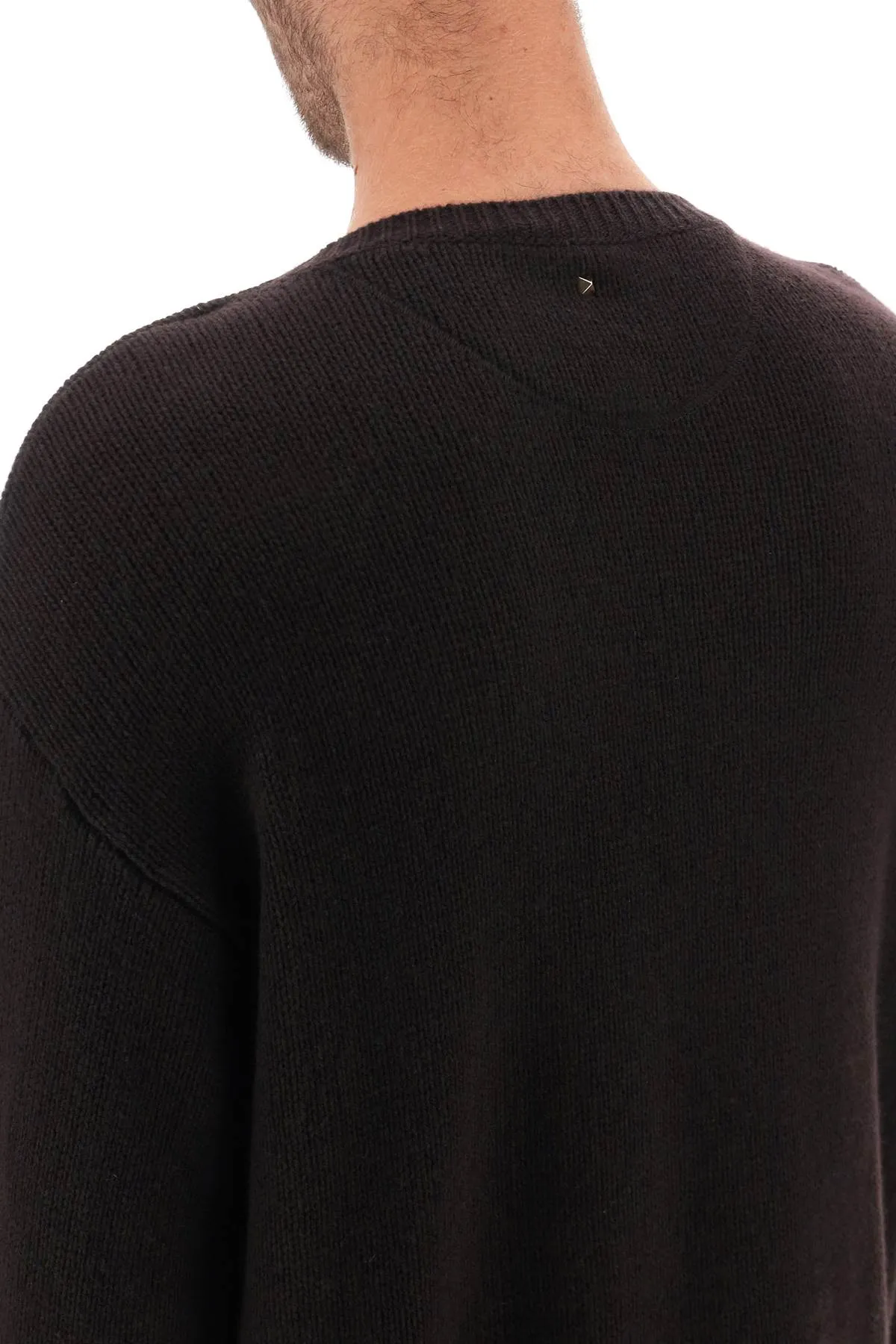 Valentino Garavani Cashmere Sweater with Stud 3V3KC26X9JP Ebano