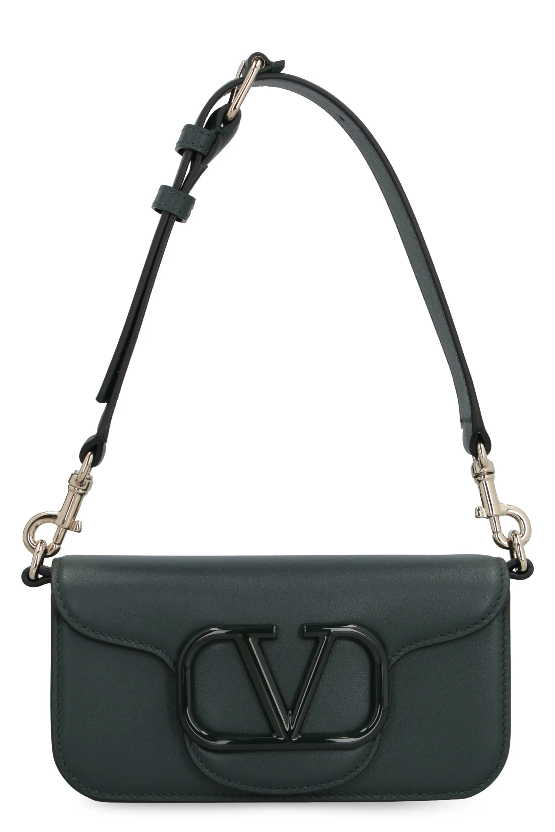 Green Luxe Mini Leather Crossbody Bag for Men by VALENTINO