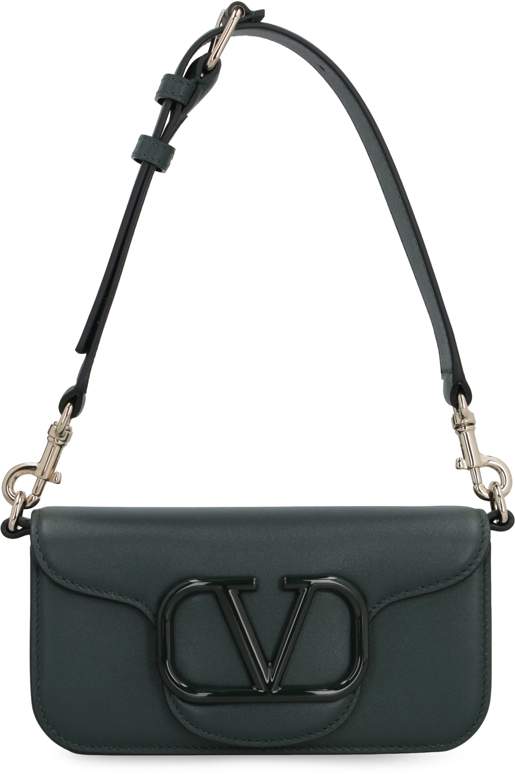 Green Luxe Mini Leather Crossbody Bag for Men by VALENTINO