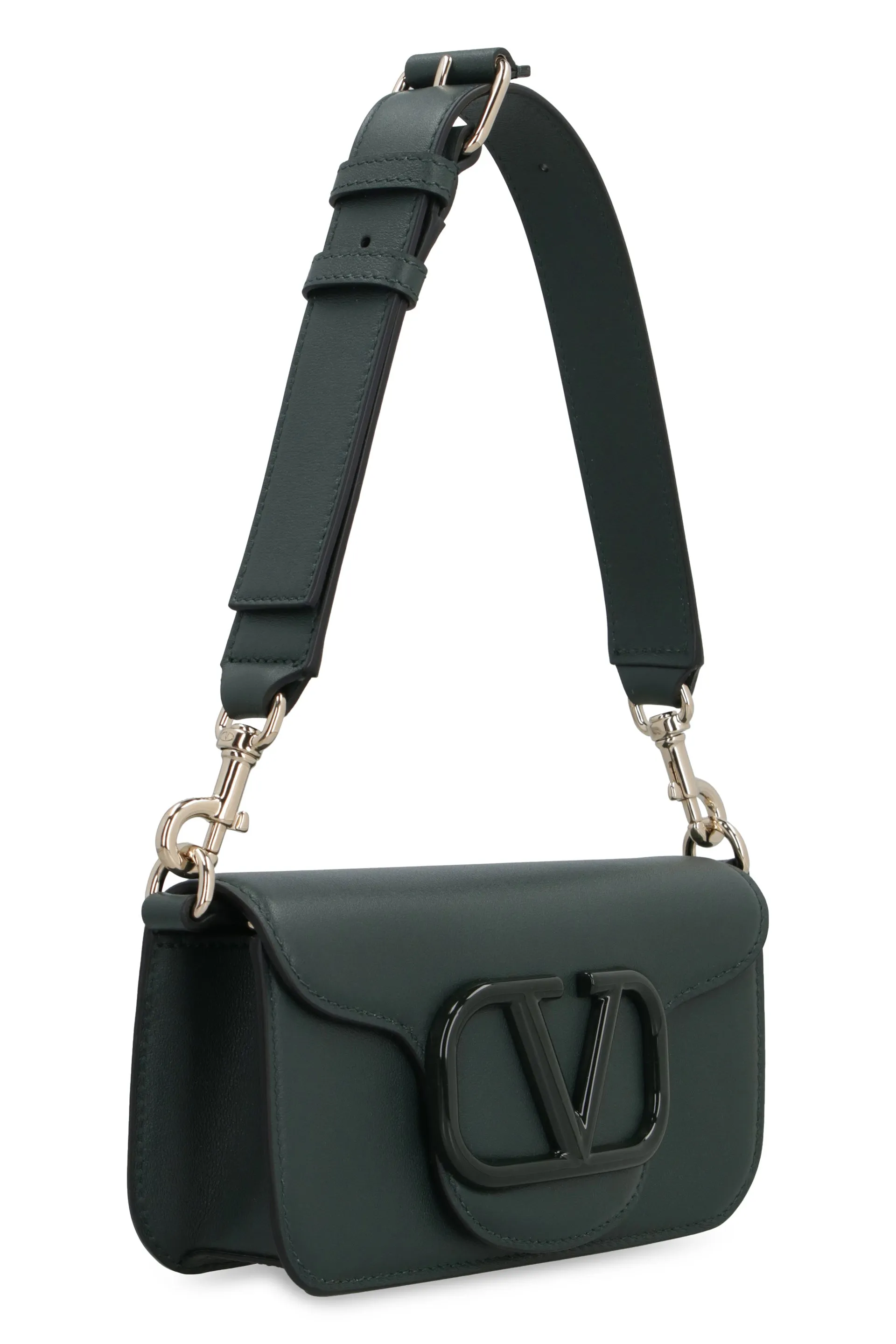 Green Luxe Mini Leather Crossbody Bag for Men by VALENTINO