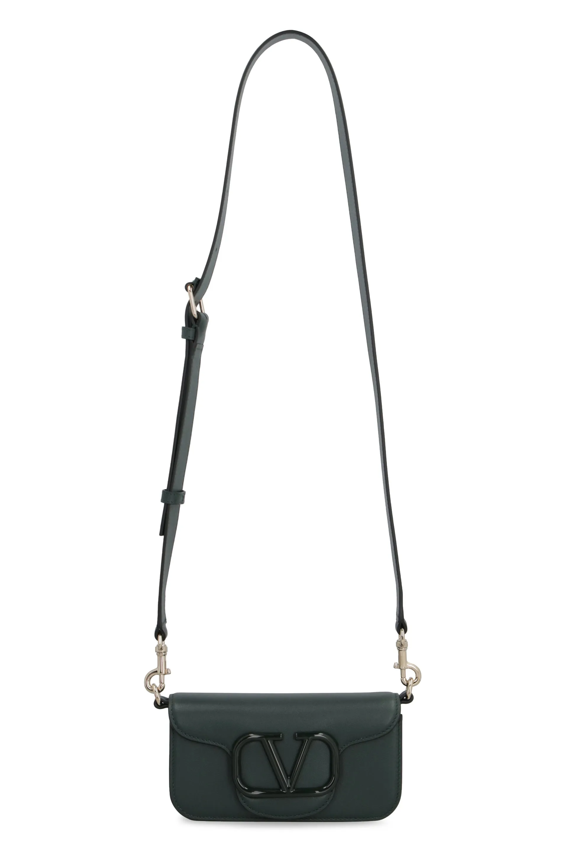 Green Luxe Mini Leather Crossbody Bag for Men by VALENTINO