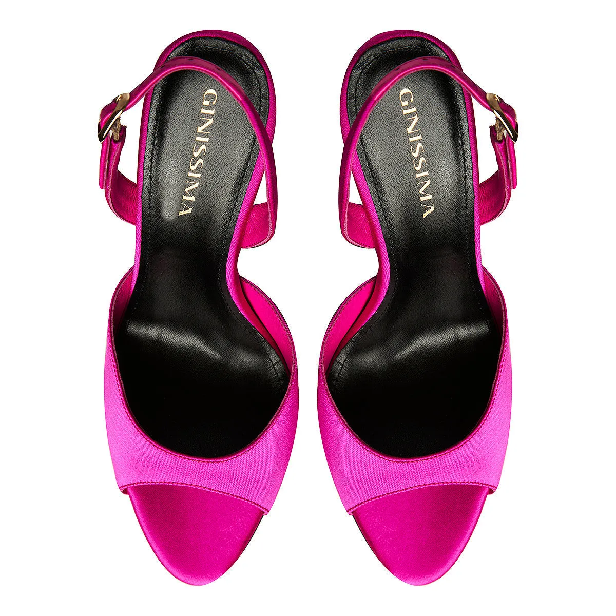 Vicky Hot Pink Satin Sandals