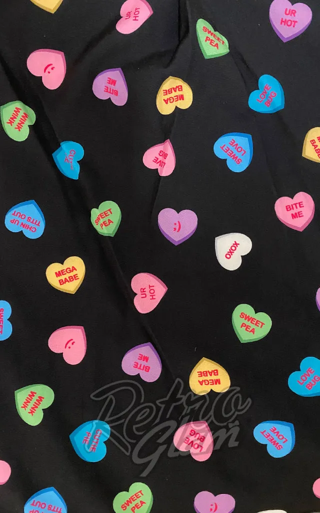 Unique Vintage Candy Hearts Print Dress