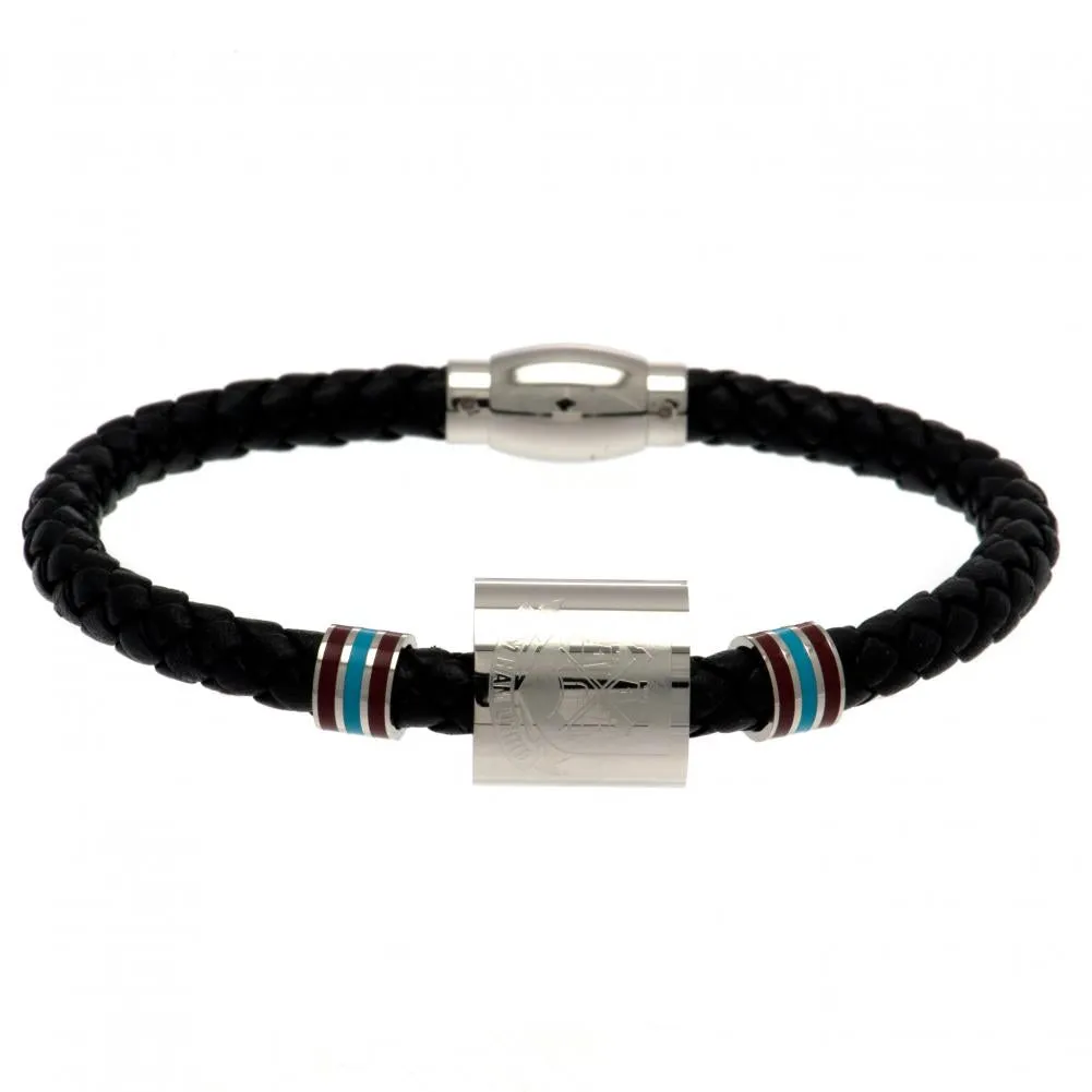 West Ham United FC Color Ring Leather Bracelet