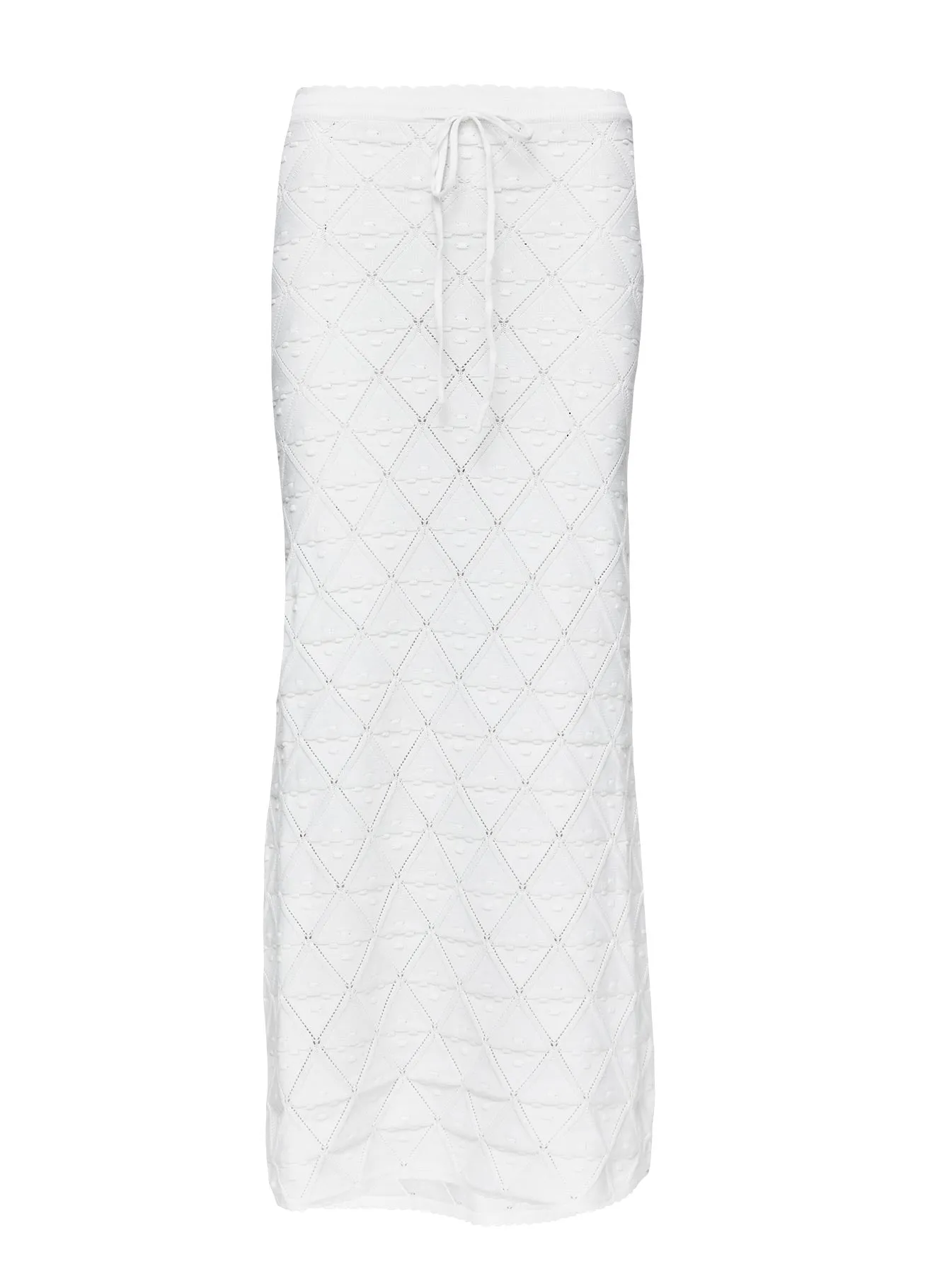 White Curve Maxi Skirt Named Giulia