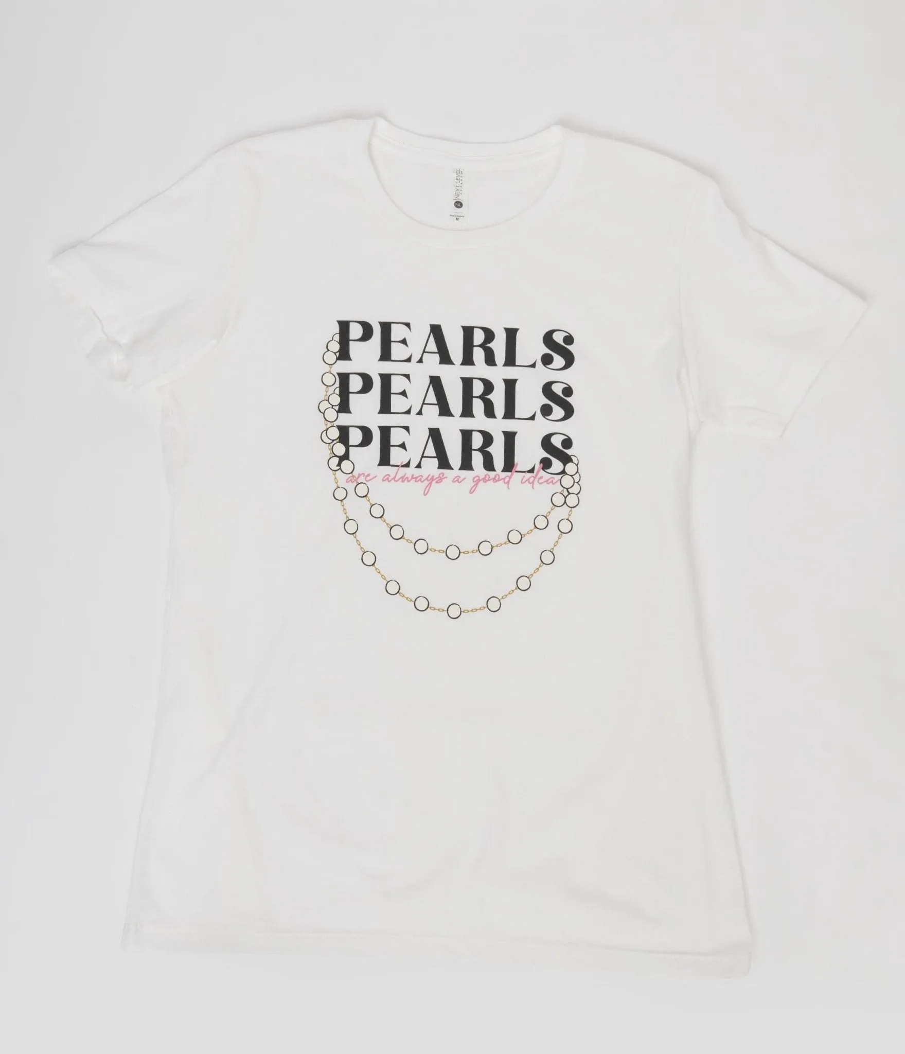 Vintage Fitted Graphic Tee with Pearls