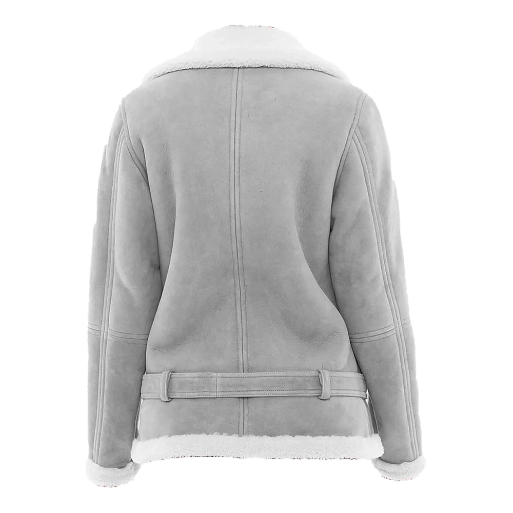 Grey Shearling Suede Jacket