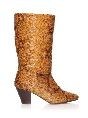 Yellow Faux Snake Boot Ofelia Ivylee: 38/5