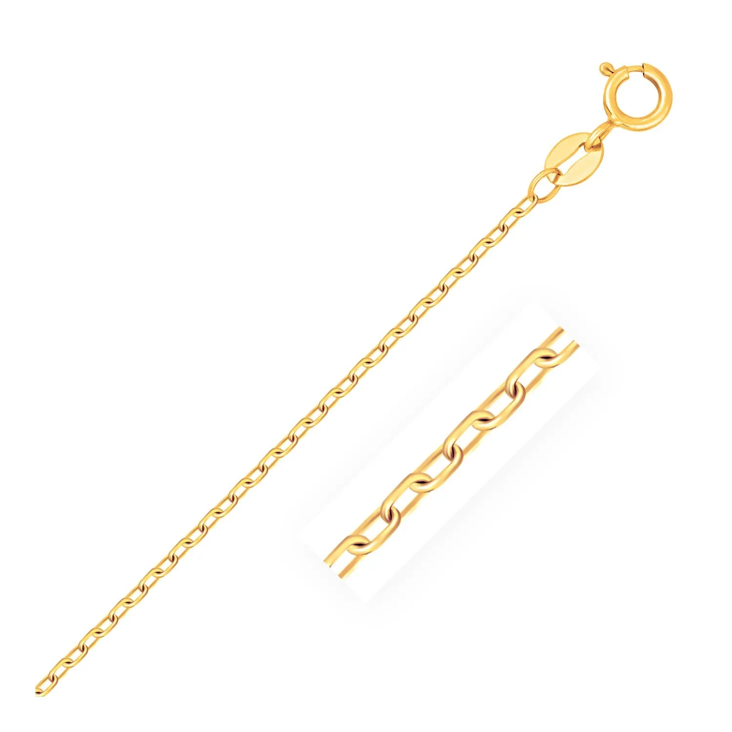 14k Yellow Gold Faceted 1.3mm Cable Link Chain - rx50886-16