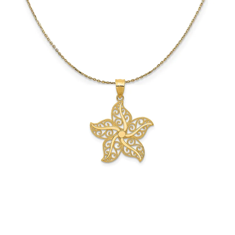 Flat Filigree Starfish Necklace