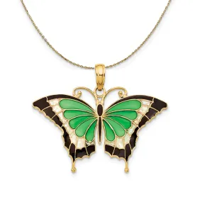 Yellow Gold Acrylic Butterfly Necklace