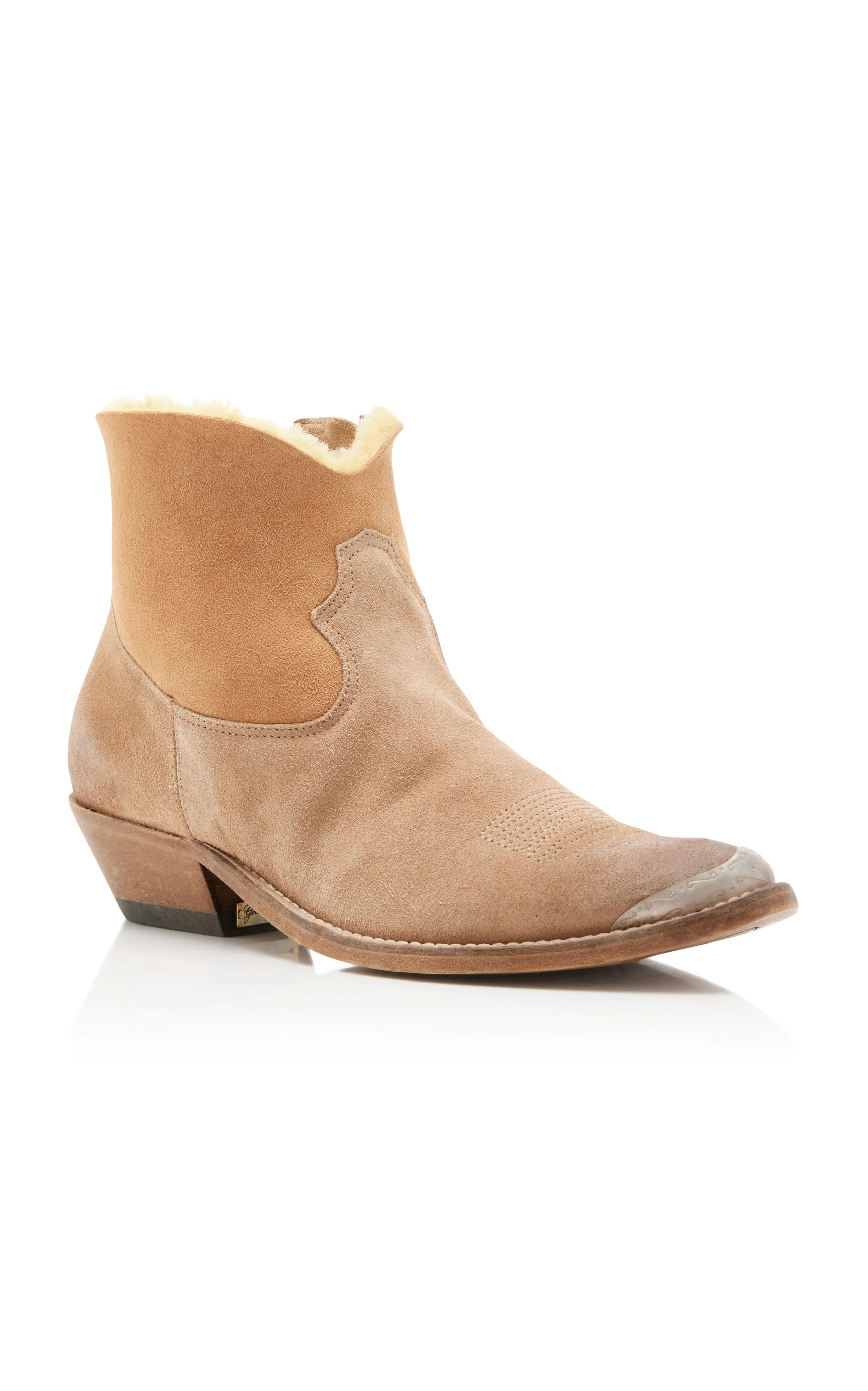 Golden Goose Young Shearling-Lined Suede Western Boots