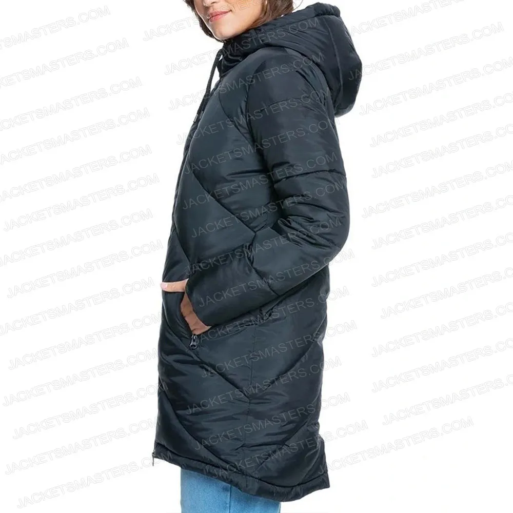 Zyra Gorecki La Brea Season 2 Blue Puffer Jacket